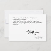 PixDezines DIY Color/Monogram Hartelijk dank/plat Bedankkaart (Achterkant)