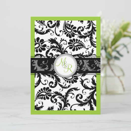 PixDezines diy color/pavo damask Kaart (Staand voorkant)