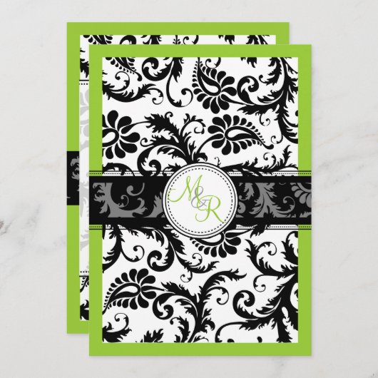 PixDezines diy color/pavo damask Kaart (Voorkant / Achterkant)