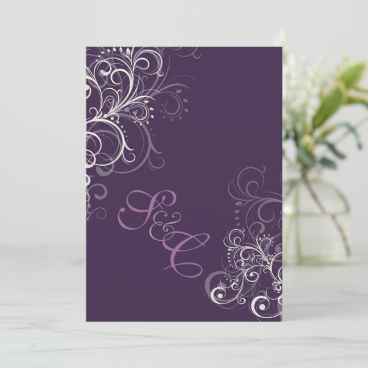 PixDezines diy color/Plum+ parelmoeren 5x7 Kaart (Staand voorkant)