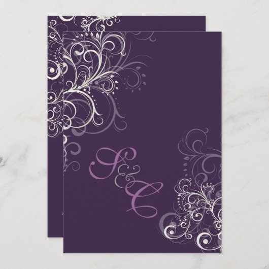 PixDezines diy color/Plum+ parelmoeren 5x7 Kaart (Voorkant / Achterkant)