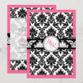PixDezines diy color, roze/la paloma damask Kaart (Voorkant / Achterkant)