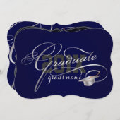 PixDezines DIY color/Silver Script-Afstuderen Kaart (Voorkant / Achterkant)