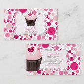 PixDezines diy cupcake+polka dots Visitekaartje (Voorkant / Achterkant)