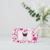 PixDezines diy cupcake+polka dots Visitekaartje (Staand voorkant)