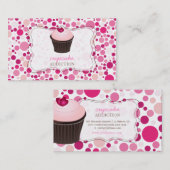 PixDezines diy cupcake+polka dots Visitekaartje (Voorkant / Achterkant)