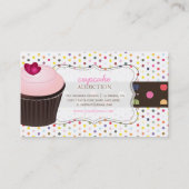 PixDezines diy cupcake+polka dots Visitekaartje (Achterkant)