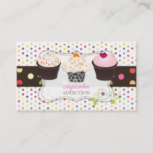 PixDezines diy cupcake+polka dots Visitekaartje