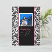 PixDezines diy event.. monogram fidora damask Kaart (Staand voorkant)