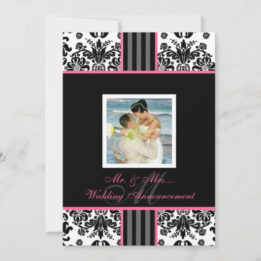 PixDezines diy event.. monogram isabella damask Kaart (Voorkant)