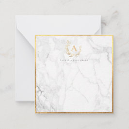 PixDezines DIY faux goud monogram marmeren briefka Notitiekaartje