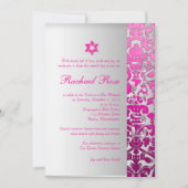 PixDezines DIY flora damask/Mitzvah/roze/zilver Kaart (Voorkant)