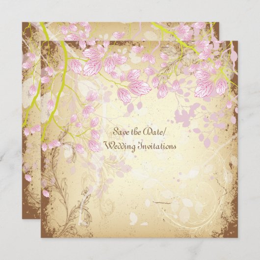 PixDezines DIY +floral Save The Date (Voorkant / Achterkant)