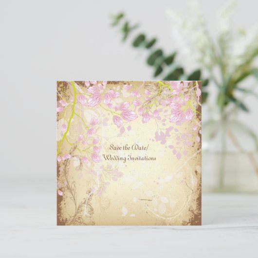 PixDezines DIY +floral Save The Date (Staand voorkant)