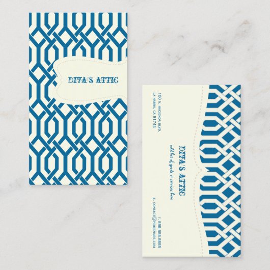 PixDezines diy fonts+color/Kew Trellis Visitekaartje (Voorkant / Achterkant)