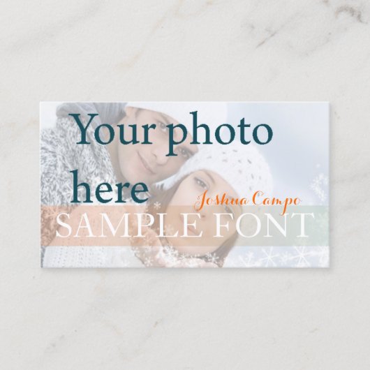 PixDezines DIY foto+lettertypen Visitekaartje (Voorkant)