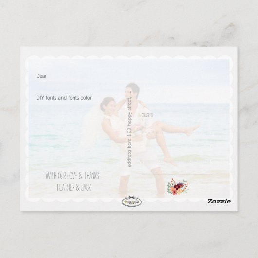 PixDezines DIY foto's dank u Briefkaart (Achterkant)