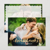 PixDezines DIY foto's love+bedankt/gold+script Briefkaart (Voorkant / Achterkant)