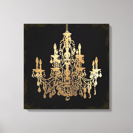 PixDezines DIY Grunge Achtertuin/Faux Gouden Kroon Canvas Afdruk (Voorkant)