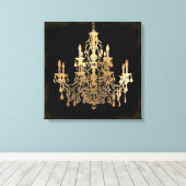 PixDezines DIY Grunge Achtertuin/Faux Gouden Kroon Canvas Afdruk (Insitu (Houten vloer))