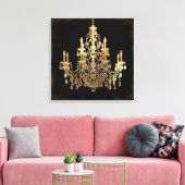 PixDezines DIY Grunge Achtertuin/Faux Gouden Kroon Canvas Afdruk (Insitu (Woonkamer))