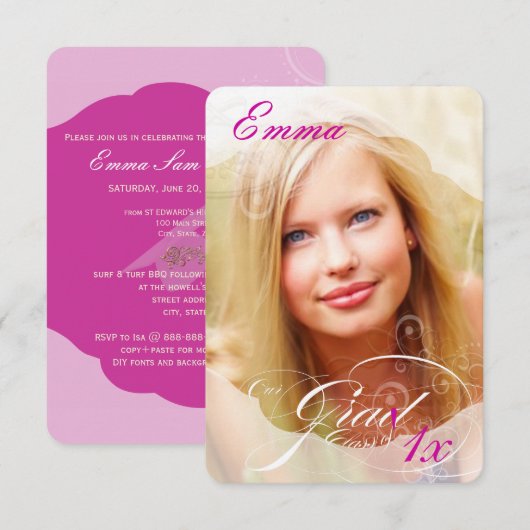 PixDezines DIY-kleur/Afstuderen/foto-Lijst Kaart (Voorkant / Achterkant)