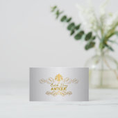 PixDezines diy kleur/antiek rollen faux metal Visitekaartje (Staand voorkant)