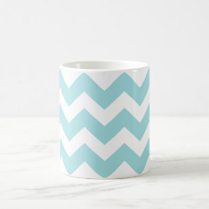 PixDezines DIY Kleur/Aquablauw/Verstelbaar Chevron Koffiemok