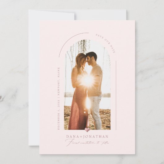 PixDezines DIY kleur Blush Arch Opslaan Datum Kaart (Voorkant)