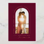 PixDezines DIY kleur Bourgogne Opslagdatum Folie Uitnodiging (Voorkant)