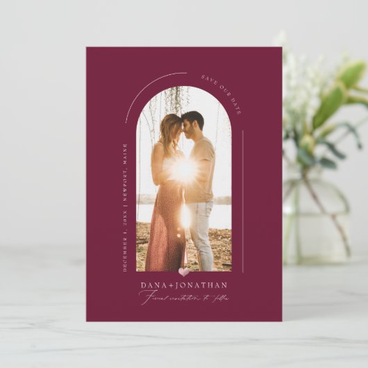 PixDezines DIY kleur Bourgogne Opslagdatum Kaart (Staand voorkant)