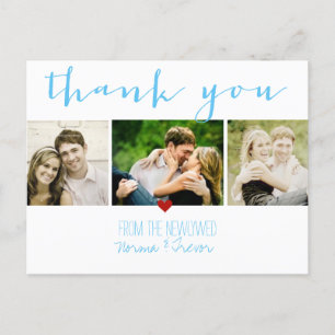 PixDezines DIY kleur/bruiloft dank u/leuk script Briefkaart