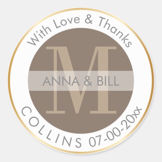 PixDezines DIY Kleur/Cacao/Dank u Ronde Sticker (Voorkant)