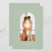 PixDezines DIY kleur Celadon Arch Save Date Kaart (Voorkant / Achterkant)