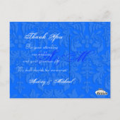 PixDezines DIY kleur/Damask Foto's Dank u/blauw Briefkaart (Achterkant)