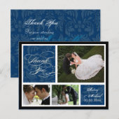 PixDezines DIY Kleur/Damask Foto's Dank u Briefkaart (Voorkant / Achterkant)