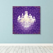 PixDezines DIY Kleur Damast/Kristal Kroonluchter Canvas Afdruk (Insitu (Houten vloer))