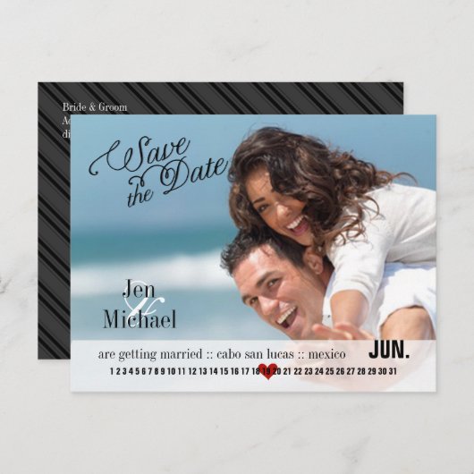 PixDezines DIY Kleur/datum/kalender opslaan Aankondigingskaart (Voorkant / Achterkant)