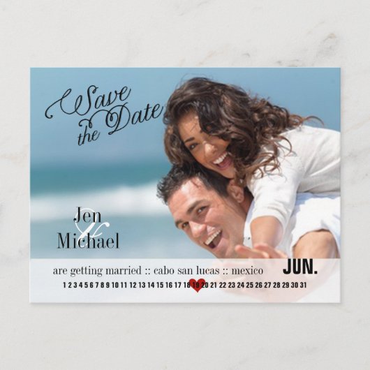 PixDezines DIY Kleur/datum/kalender opslaan Aankondigingskaart (Voorkant)