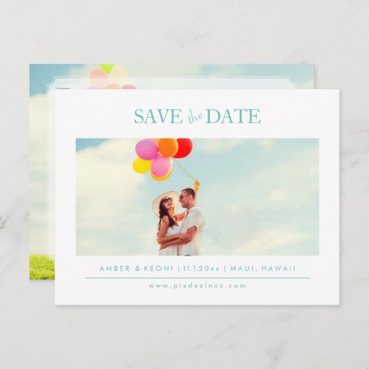 PixDezines DIY-kleur De datum opslaan Aankondigingskaart (Voorkant / Achterkant)