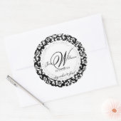 PixDezines diy kleur/doilie stijl monogram Ronde Sticker (Envelop)