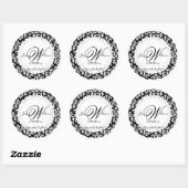 PixDezines diy kleur/doilie stijl monogram Ronde Sticker (Vel)