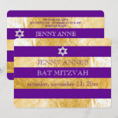 PixDezines DIY kleur/faux folie strepen ba mitzvah Kaart (Voorkant / Achterkant)