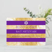 PixDezines DIY kleur/faux folie strepen ba mitzvah Kaart (Staand voorkant)