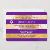 PixDezines DIY kleur/faux folie strepen ba mitzvah Kaart (Achterkant)