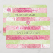 PixDezines DIY kleur/faux folie strepen bat mitzva Kaart (Voorkant / Achterkant)
