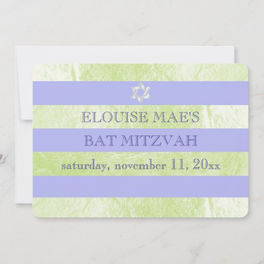 PixDezines DIY kleur/faux folie strepen bat mitzva Kaart (Voorkant)