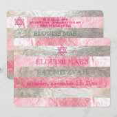 PixDezines DIY kleur/faux folie strepen bat mitzva Kaart (Voorkant / Achterkant)