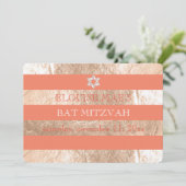 PixDezines DIY kleur/faux folie strepen bat mitzva Kaart (Staand voorkant)