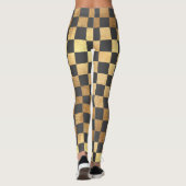 PixDezines DIY Kleur/Faux Goud/Geruite Patroon Leggings (Achterkant)